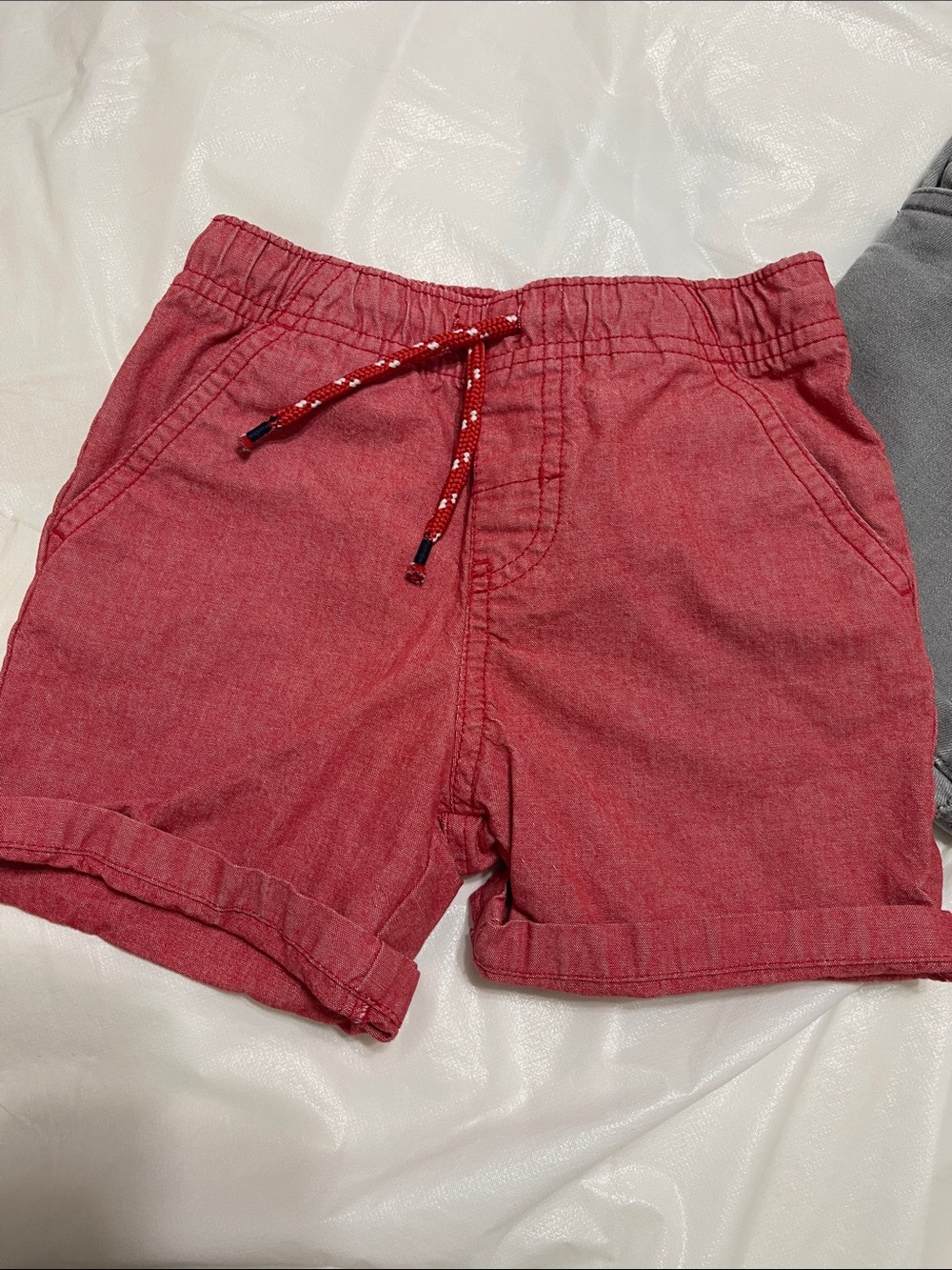 Cat & Jack Coral-Red Elastic Waist Drawstring Shorts